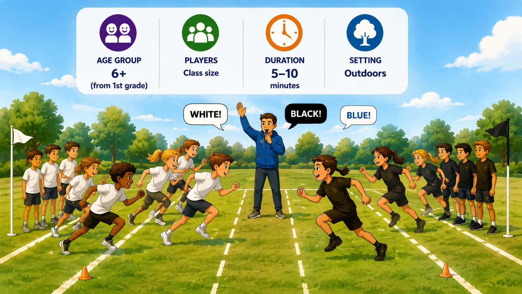 Black-and-White Tag Game