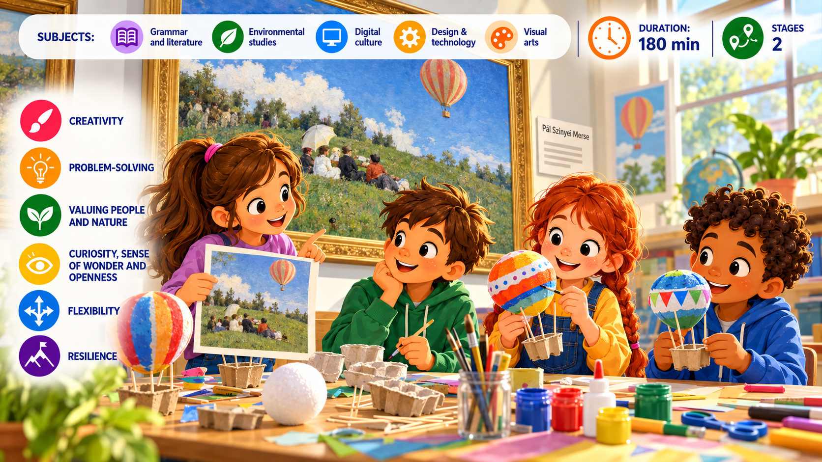 Painting and creative work in school